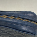 Chanel Shoulder Bag Quilted Lambskin Navy Gold — view 7