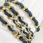 Chanel Shoulder Bag Quilted Lambskin Navy Gold — view 8