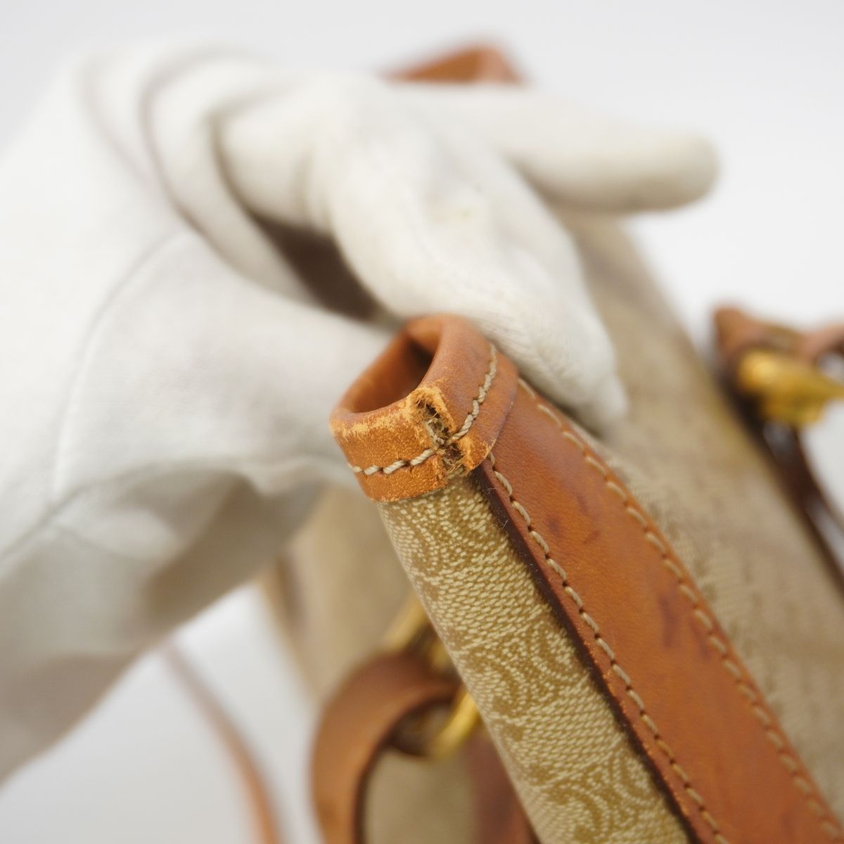 Celine Handbag Macadam Brown Gold — view 6
