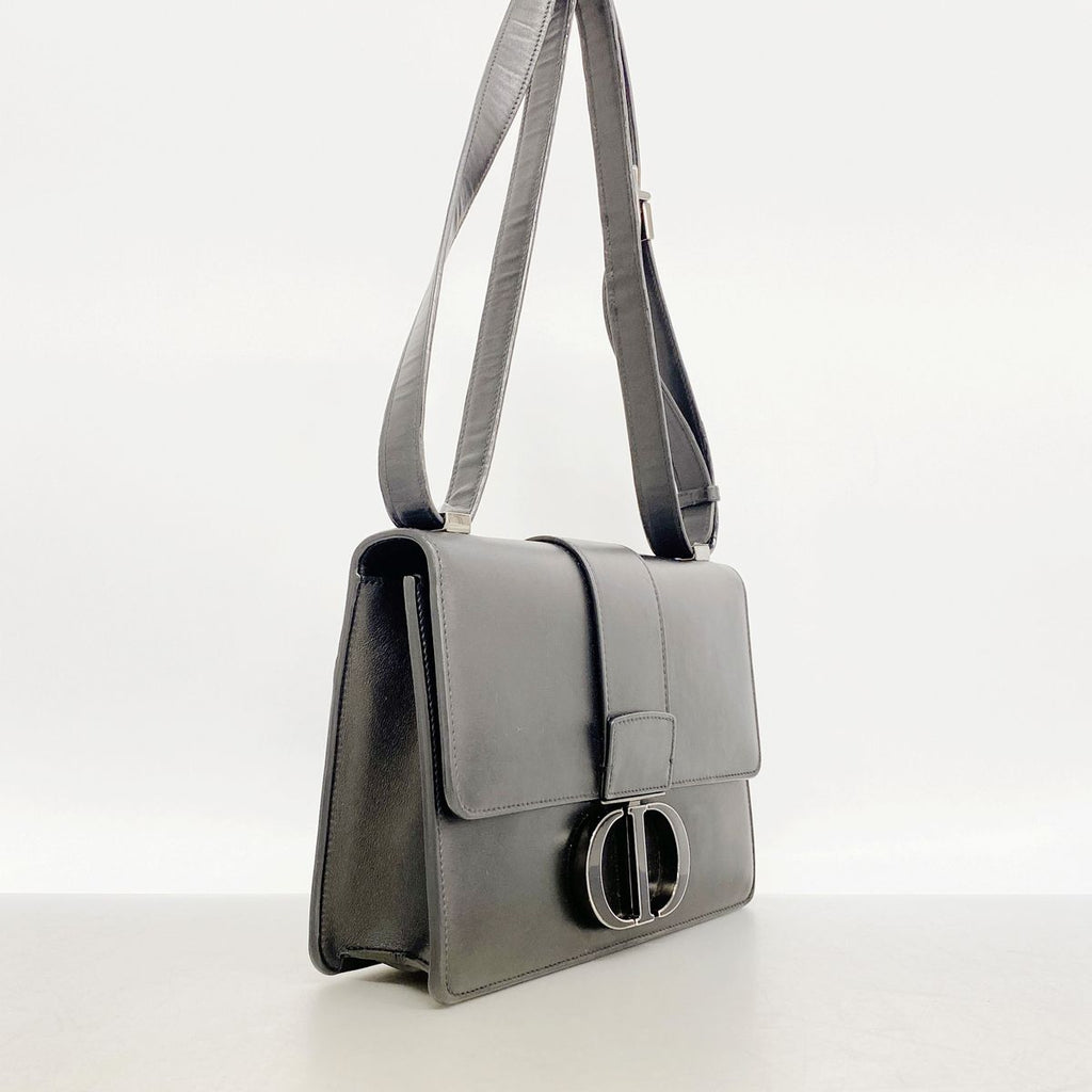Dior Shoulder Bag Caro Leather Black Silver — view 2
