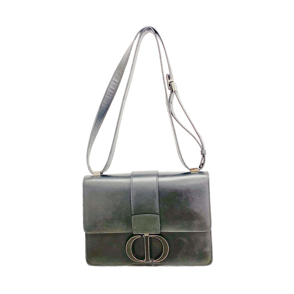 Dior Shoulder Bag Caro Leather Black Silver