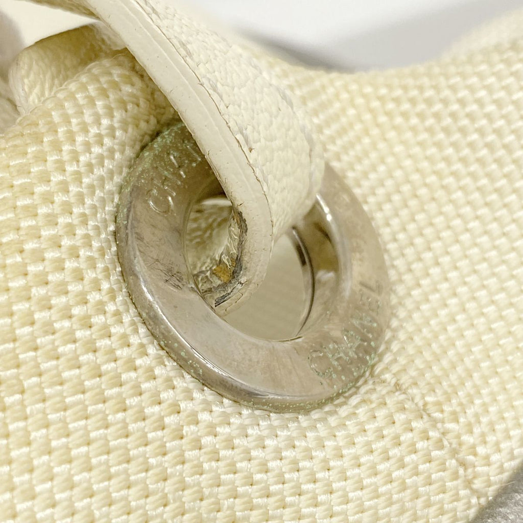 Chanel Shoulder Bag Paris Biarritz Canvas Gray Silver — view 8