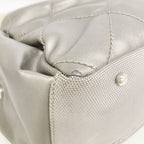 Chanel Shoulder Bag Paris Biarritz Canvas Gray Silver — view 6