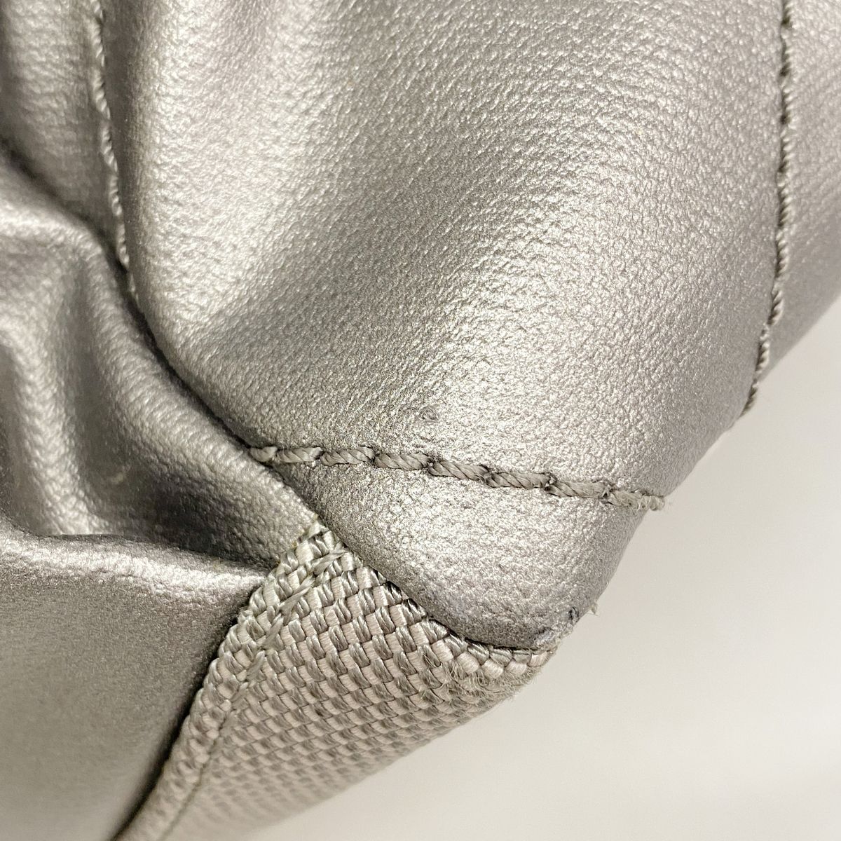 Chanel Shoulder Bag Paris Biarritz Canvas Gray Silver — view 7