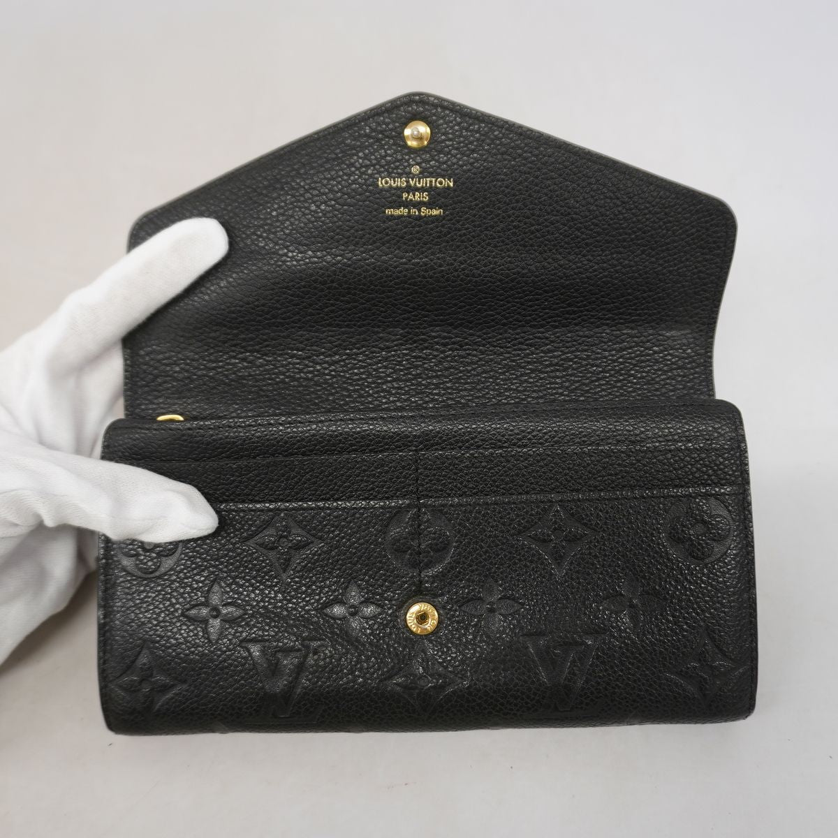 Louis Vuitton Wallet Monogram Empreinte Portefeuille Sarah Noir — view 8