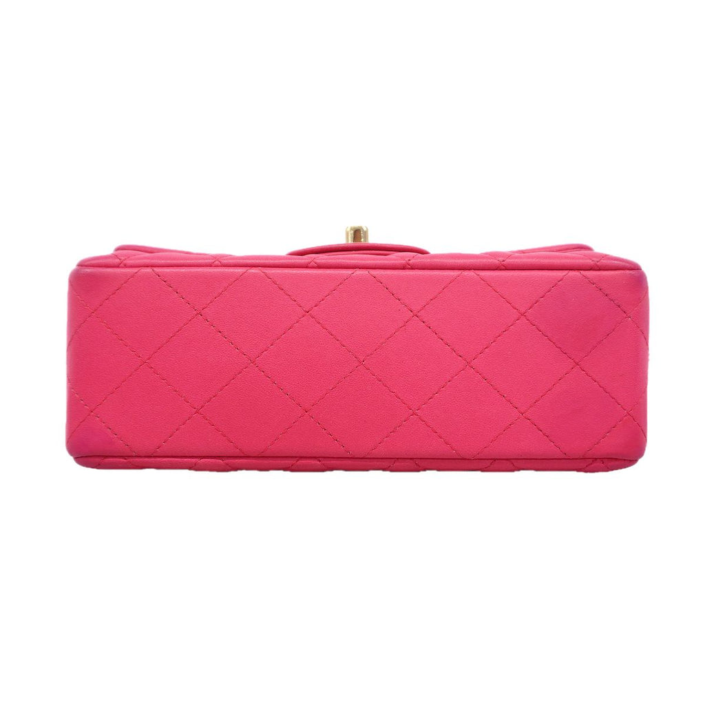 Chanel Shoulder Bag Mini Quilted Lambskin Pink Gold — view 3
