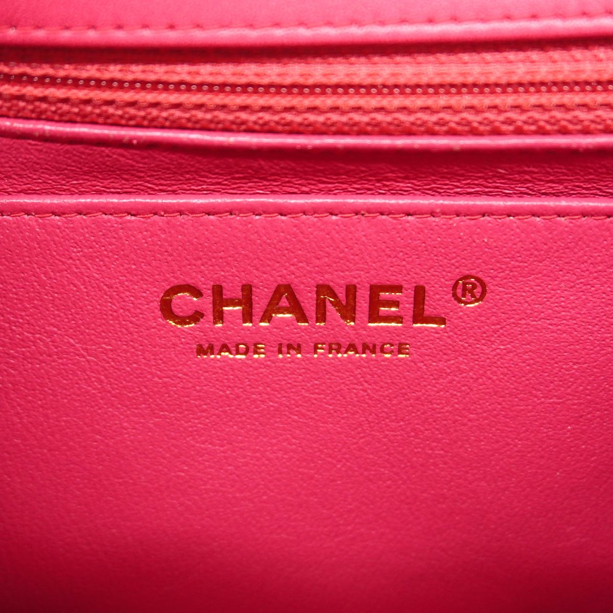 Chanel Shoulder Bag Mini Quilted Lambskin Pink Gold — view 5