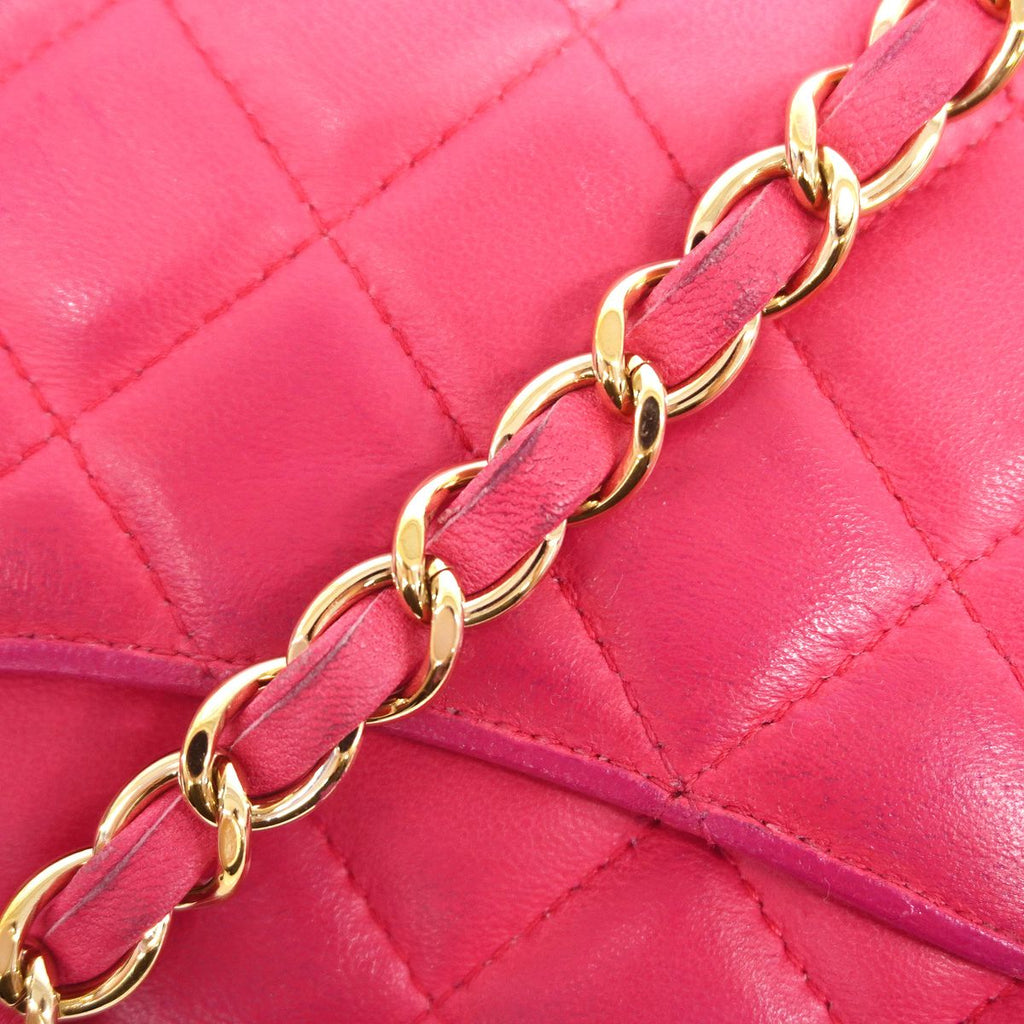 Chanel Shoulder Bag Mini Quilted Lambskin Pink Gold — view 7