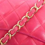 Chanel Shoulder Bag Mini Quilted Lambskin Pink Gold — view 7