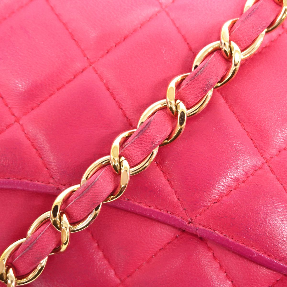 Chanel Shoulder Bag Mini Quilted Lambskin Pink Gold — view 7