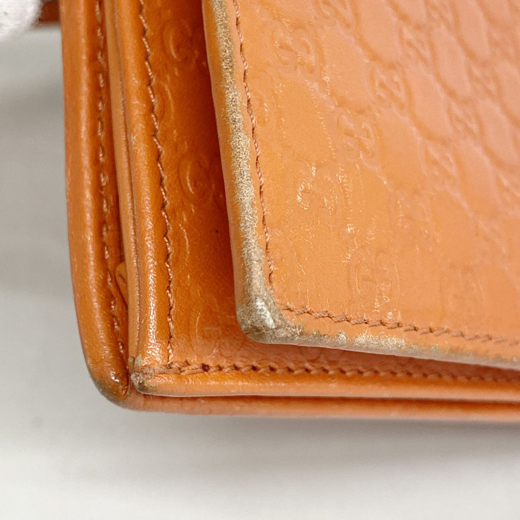 Gucci Wallet on Chain Micro Guccissima Leather Orange Gold Shoulder Bag — view 5