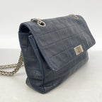 Chanel Shoulder Bag 2.55 Choco Bar Lambskin Black Silver — view 2