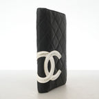 Chanel Wallet Cambon Lambskin Black White Silver — view 2