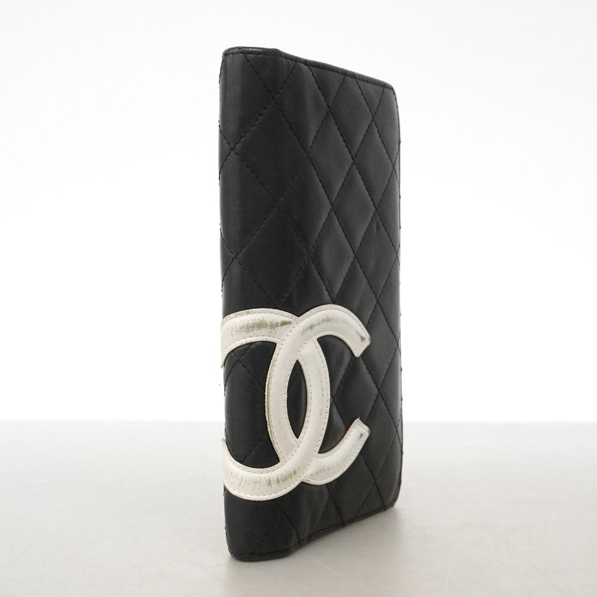 Chanel Wallet Cambon Lambskin Black White Silver — view 2