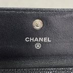 Chanel Card Case Caviar Leather Black Silver — view 4