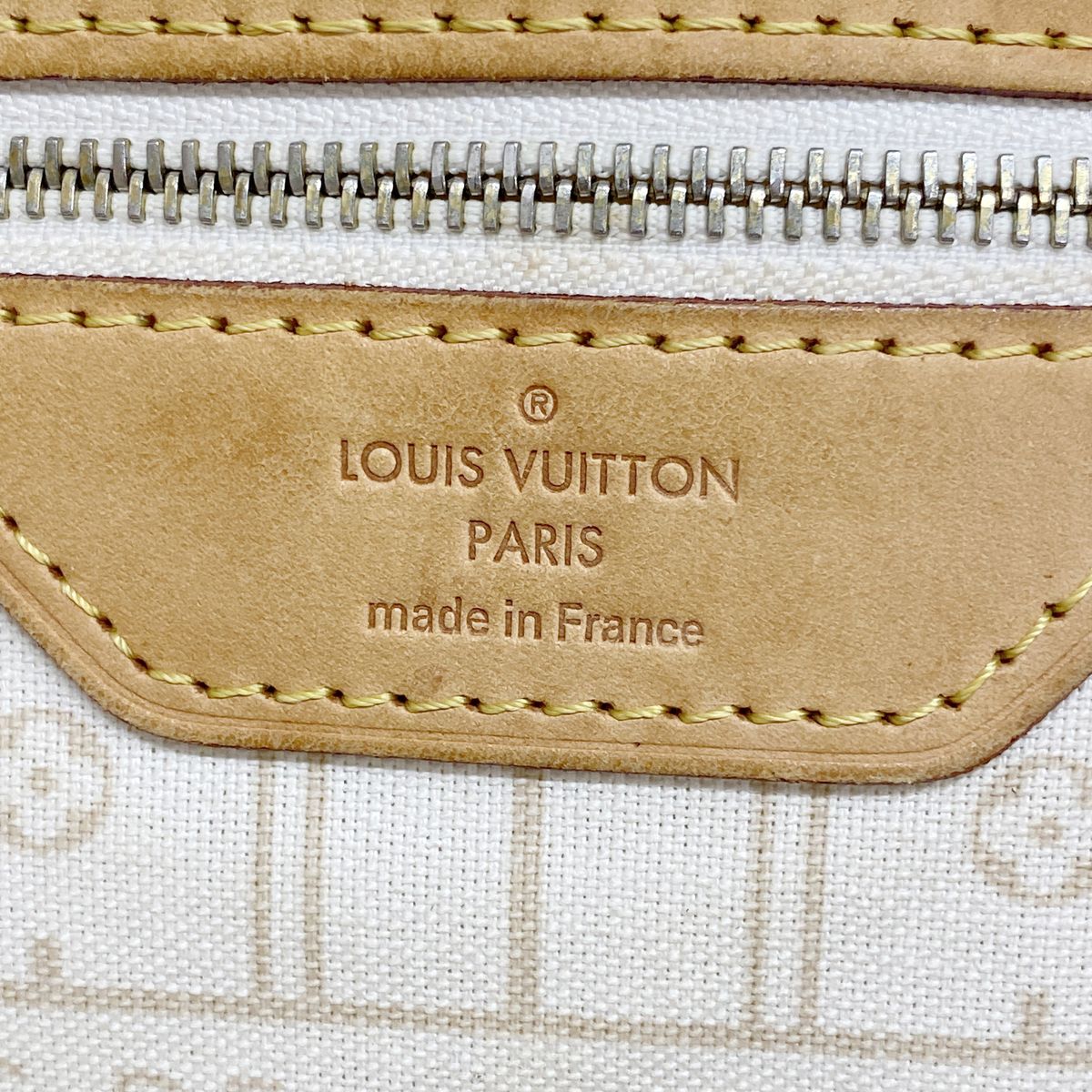 Louis Vuitton Tote Bag Damier Azur Neverfull MM White — view 5