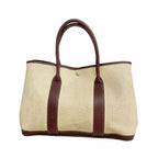 Hermes Tote Bag Garden Party PM Toile H Brown Silver