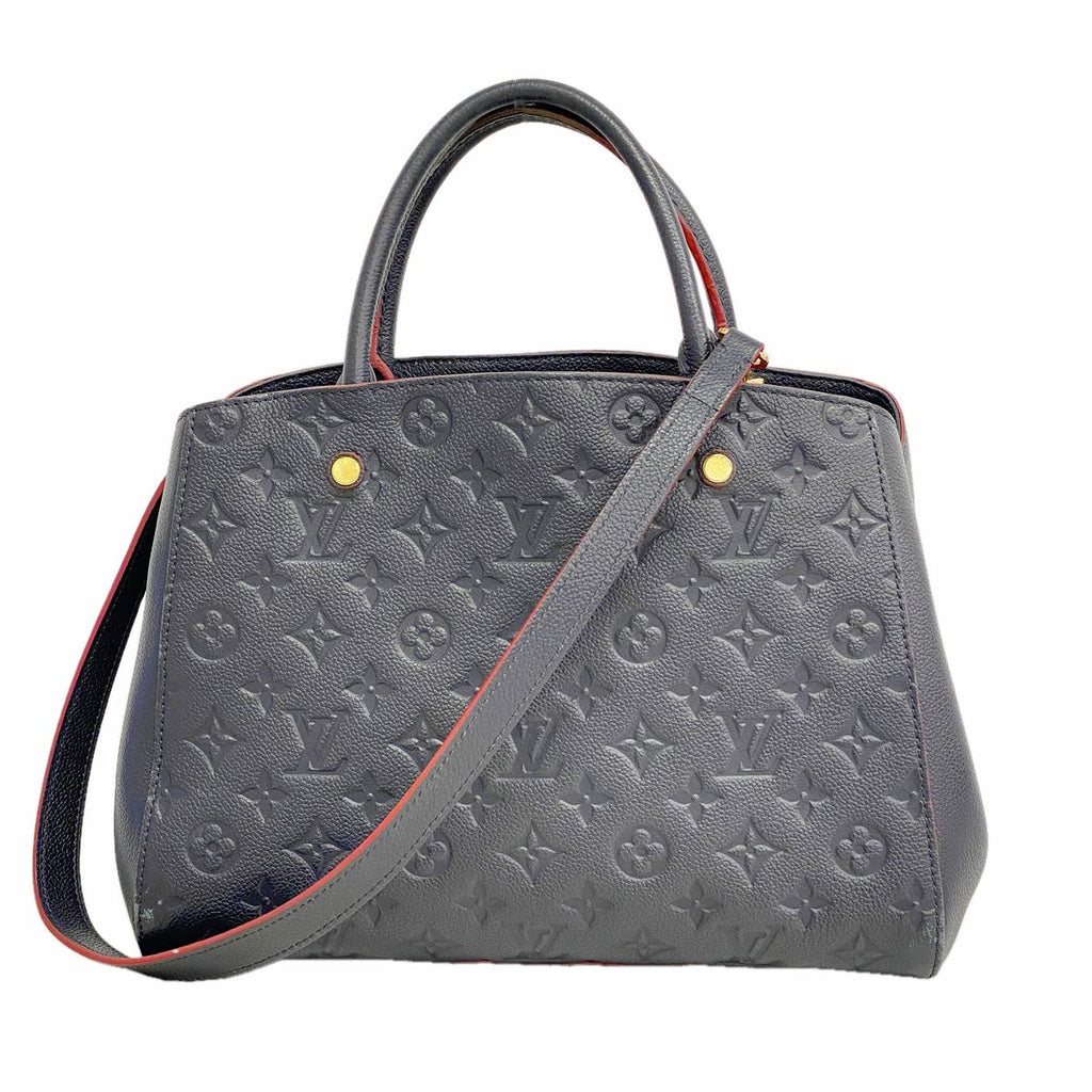 Louis Vuitton Handbag Monogram Empreinte Montaigne MM Marine Rouge 2-Way Bag