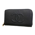 Chanel Wallet Caviar Leather Black Gold