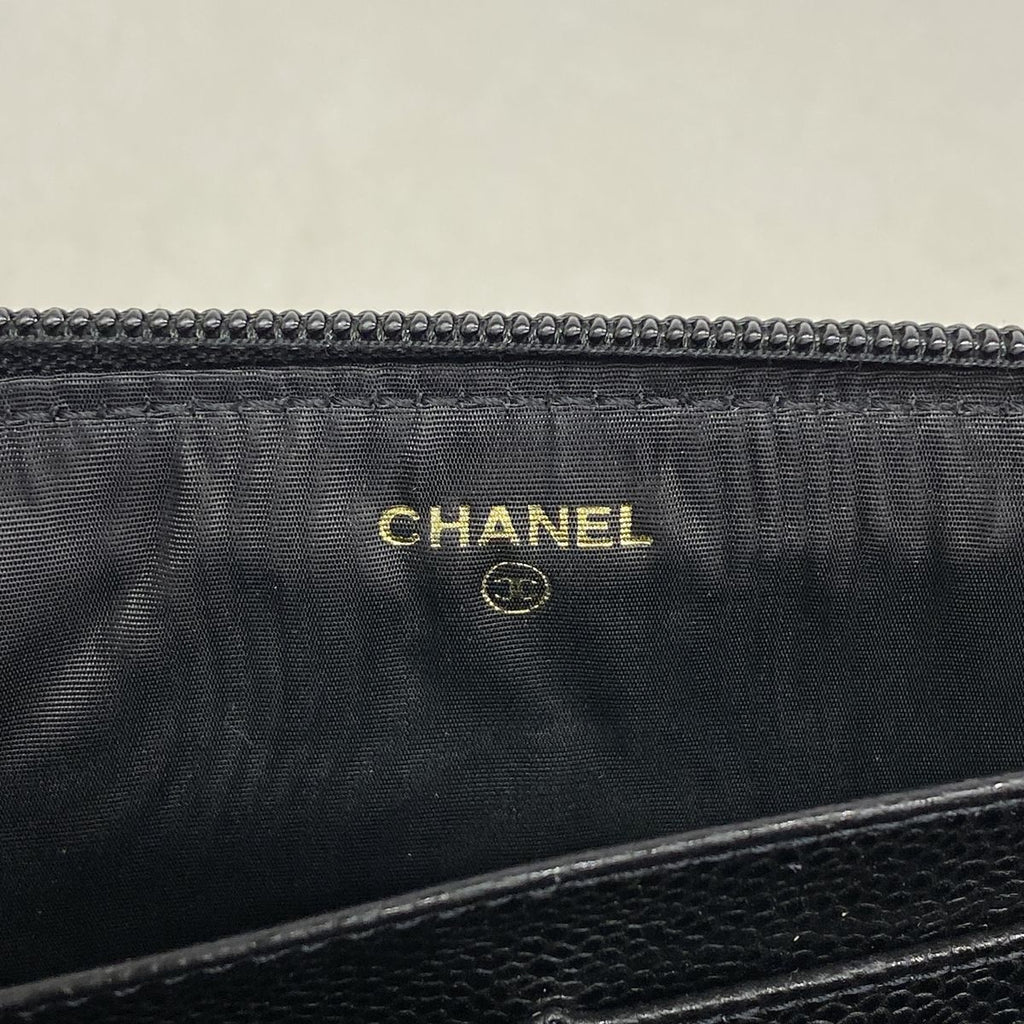 Chanel Wallet Caviar Leather Black Gold — view 4