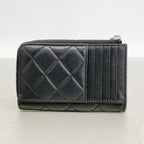 Chanel Coin Purse Quilted Lambskin Black Silver — view 8