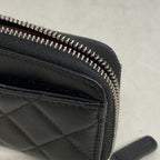 Chanel Coin Purse Quilted Lambskin Black Silver — view 5