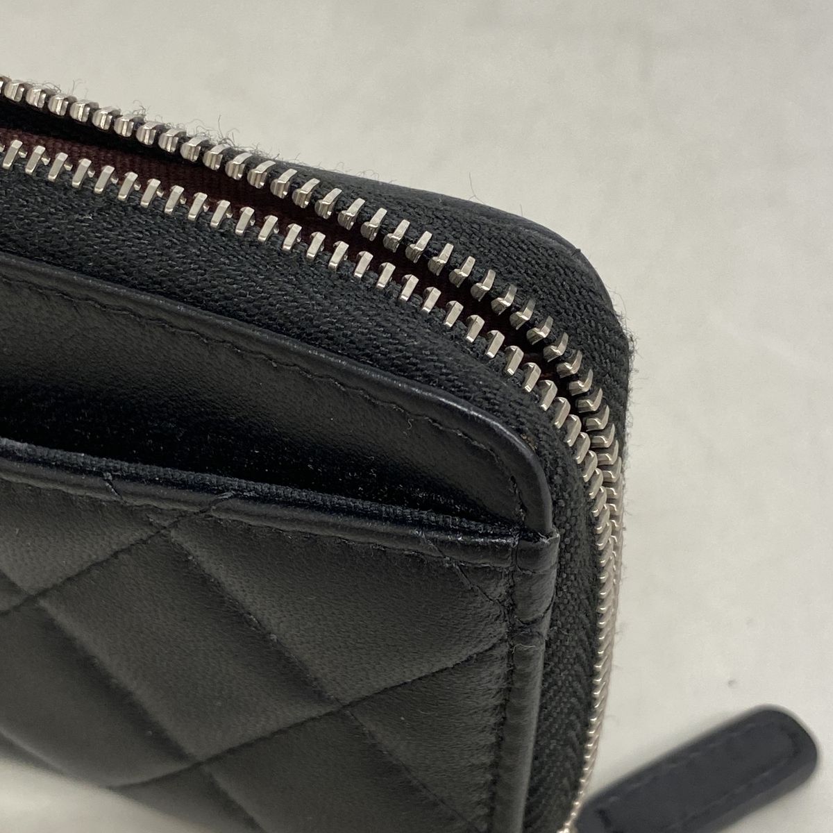 Chanel Coin Purse Quilted Lambskin Black Silver — view 5