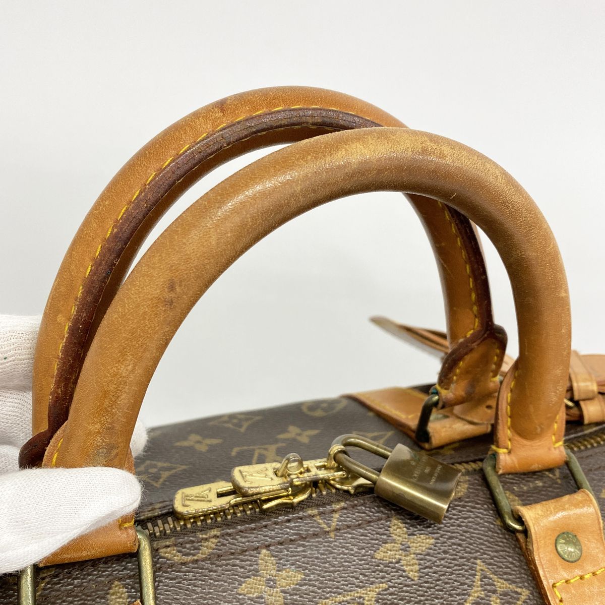 Louis Vuitton Boston Bag Monogram Keepall 55 Brown — view 8