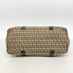Fendi Tote Bag Zucchino Nylon Canvas Brown Champagne Gold — view 3