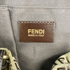 Fendi Tote Bag Zucchino Nylon Canvas Brown Champagne Gold — view 5