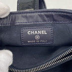 Chanel Shoulder Bag Boy Patent Leather Navy Silver — view 5