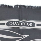 Hermes Carre H 80 Cadriage Fringe Scarf Silk Black Gray — view 4