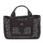 Celine C Macadam Handbag Canvas Duck Brown Gray