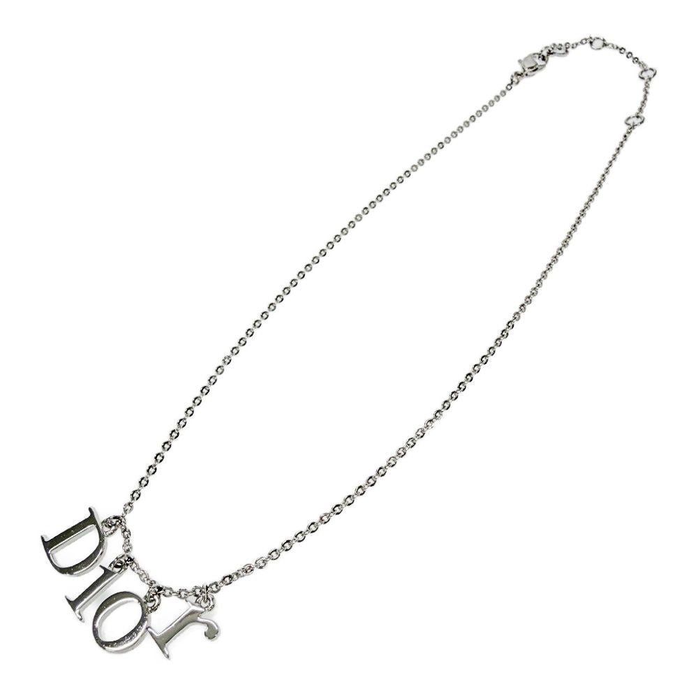 Dior Metal Logo Necklace Silver