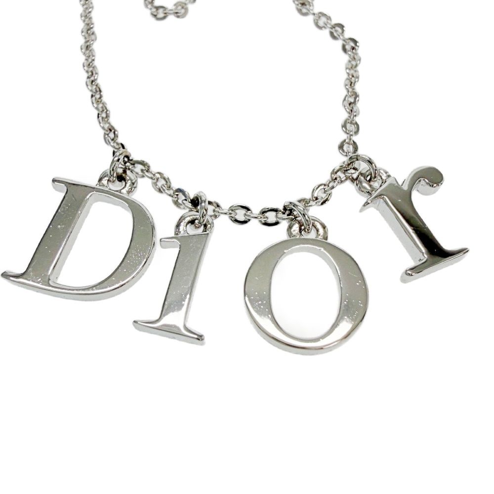 Dior Metal Logo Necklace Silver — view 2