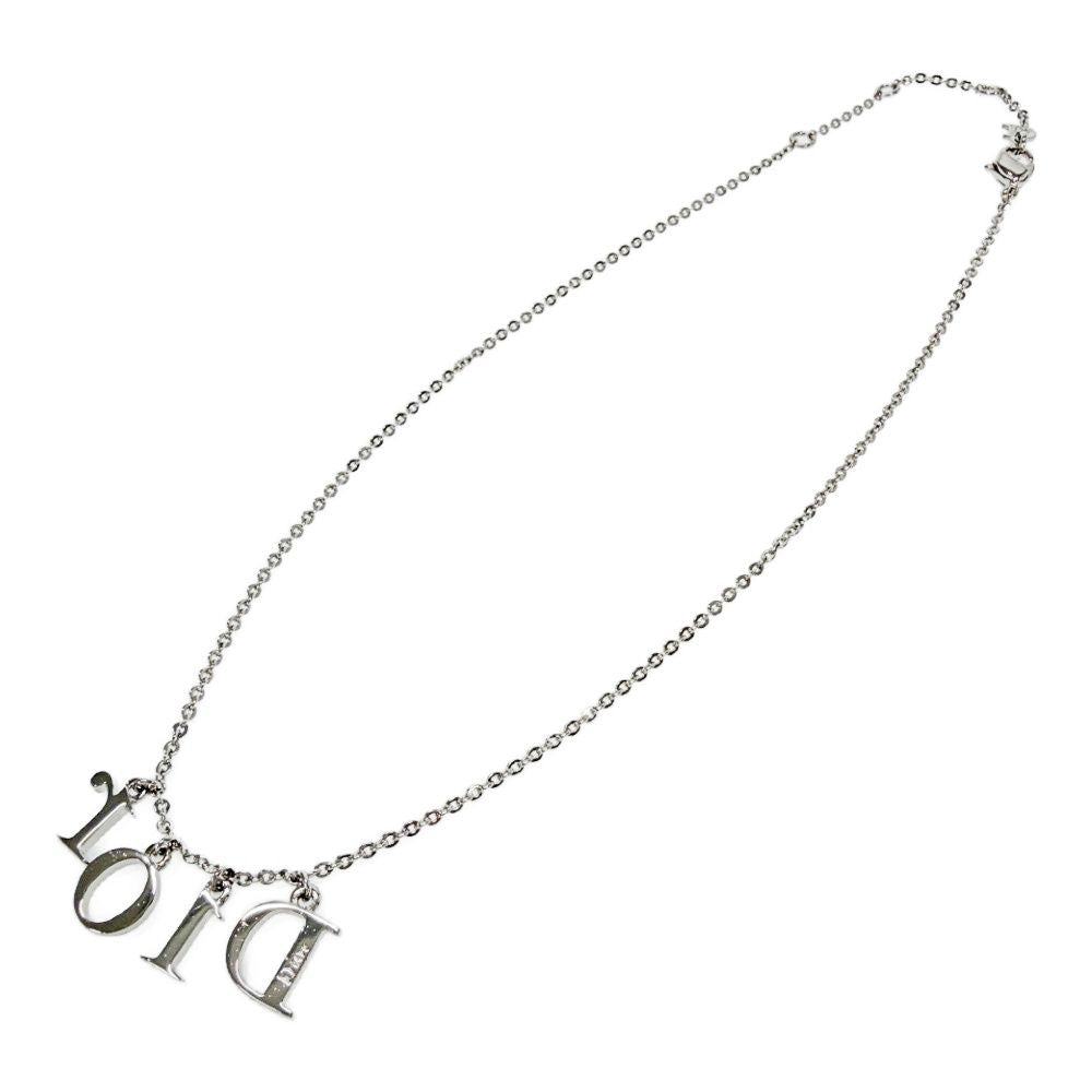 Dior Metal Logo Necklace Silver — view 5