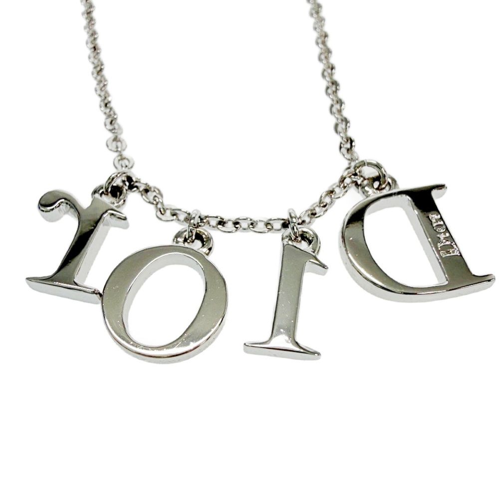 Dior Metal Logo Necklace Silver — view 6