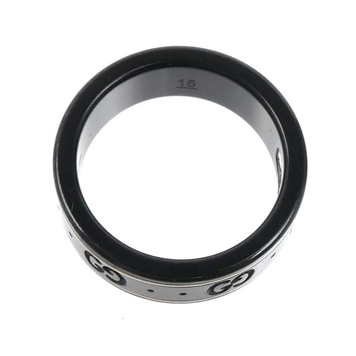 Gucci 18k White Gold Synthetic Corundum Icon Ring — view 4