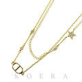 Dior Metal Crystal Petit CD Double Necklace 38/41/44