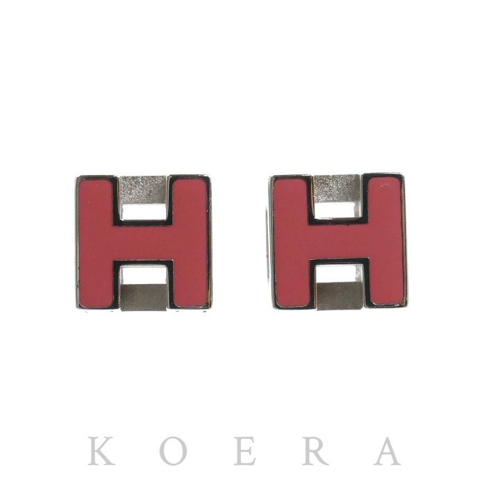 Hermes Metal Enamel Cage D'h Cube Earrings
