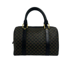Celine Vintage Macadam Blason Logo Pattern Leather Mini Boston Bag Black — view 3
