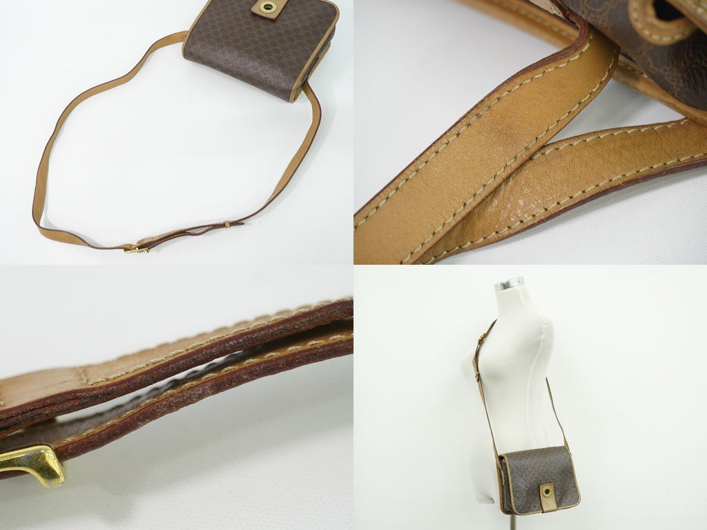 Celine Macadam Shoulder Bag Pochette Brown — view 6