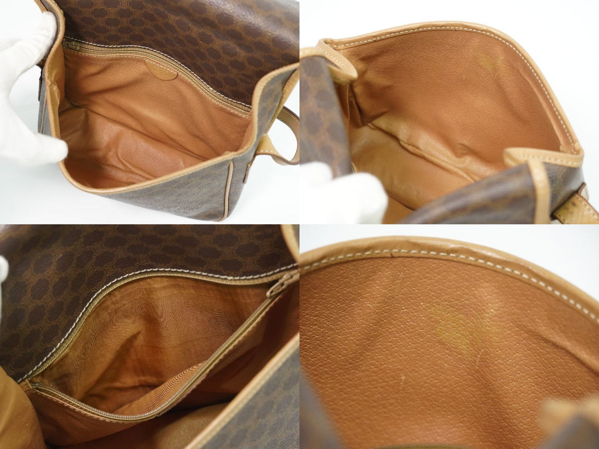 Celine Macadam Shoulder Bag Pochette Brown — view 8