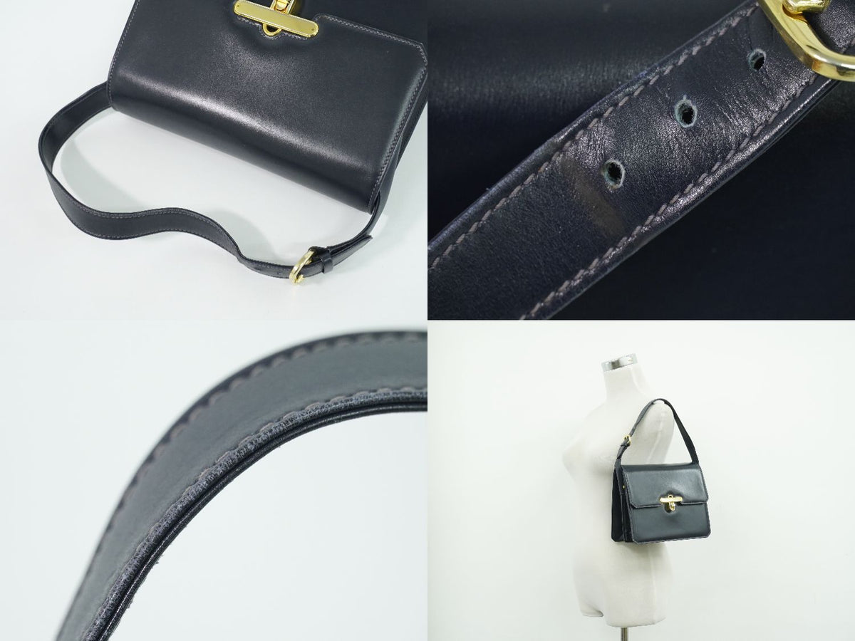 Gucci Leather Shoulder Bag Black — view 6