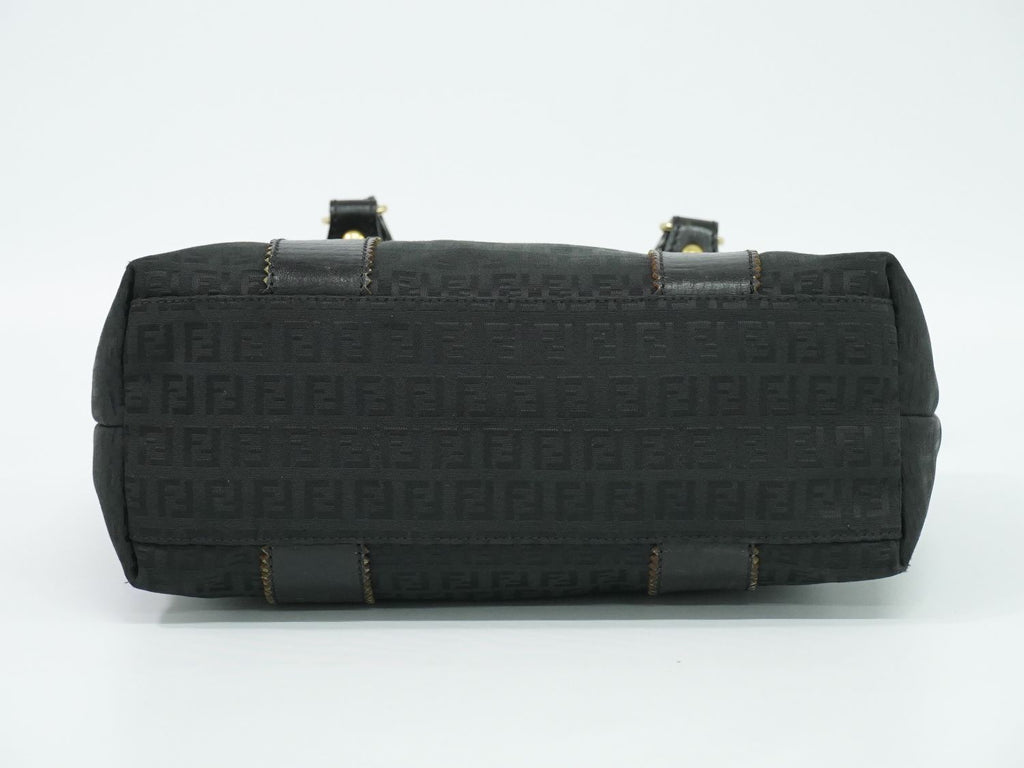 Fendi Zucchino Shoulder Bag Tote Canvas Black — view 3