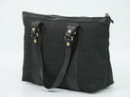 Fendi Zucchino Shoulder Bag Tote Canvas Black — view 2