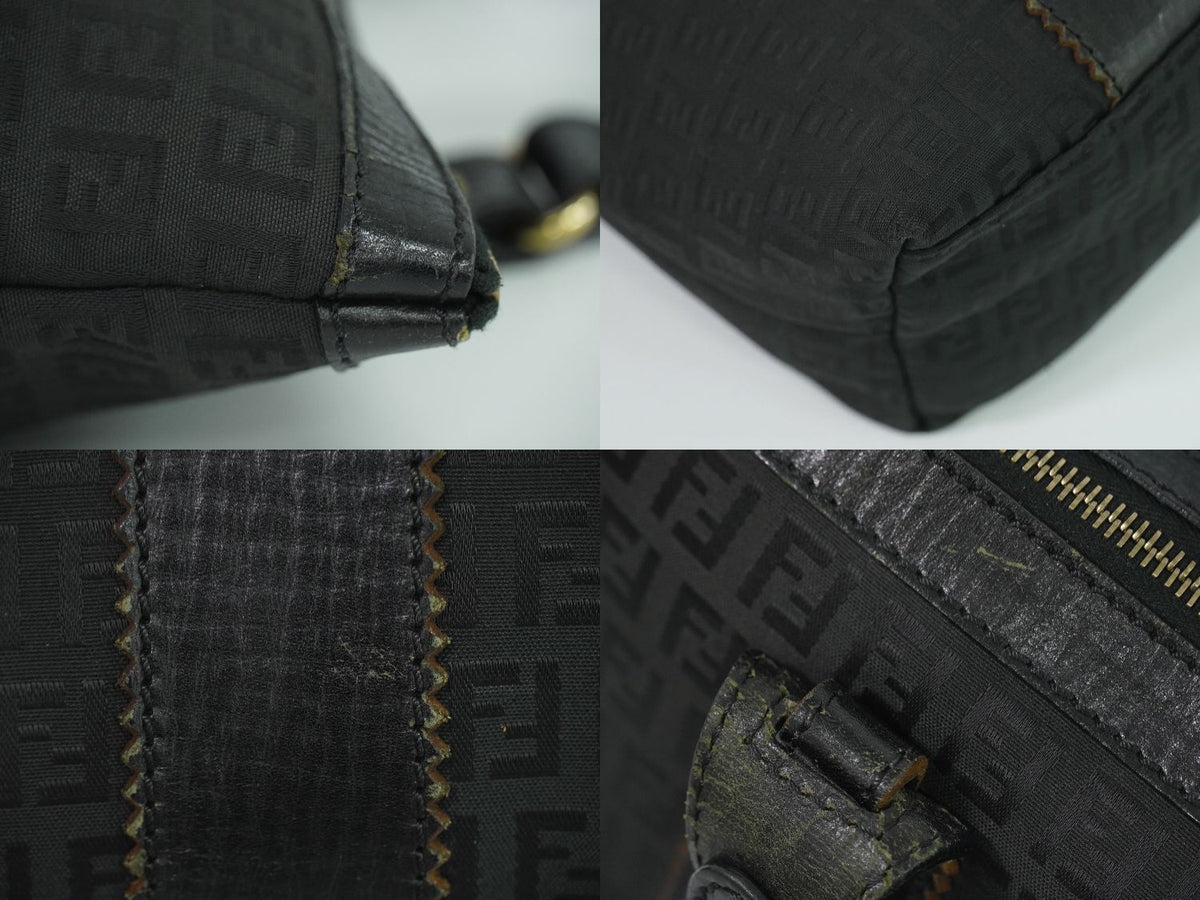 Fendi Zucchino Shoulder Bag Tote Canvas Black — view 7