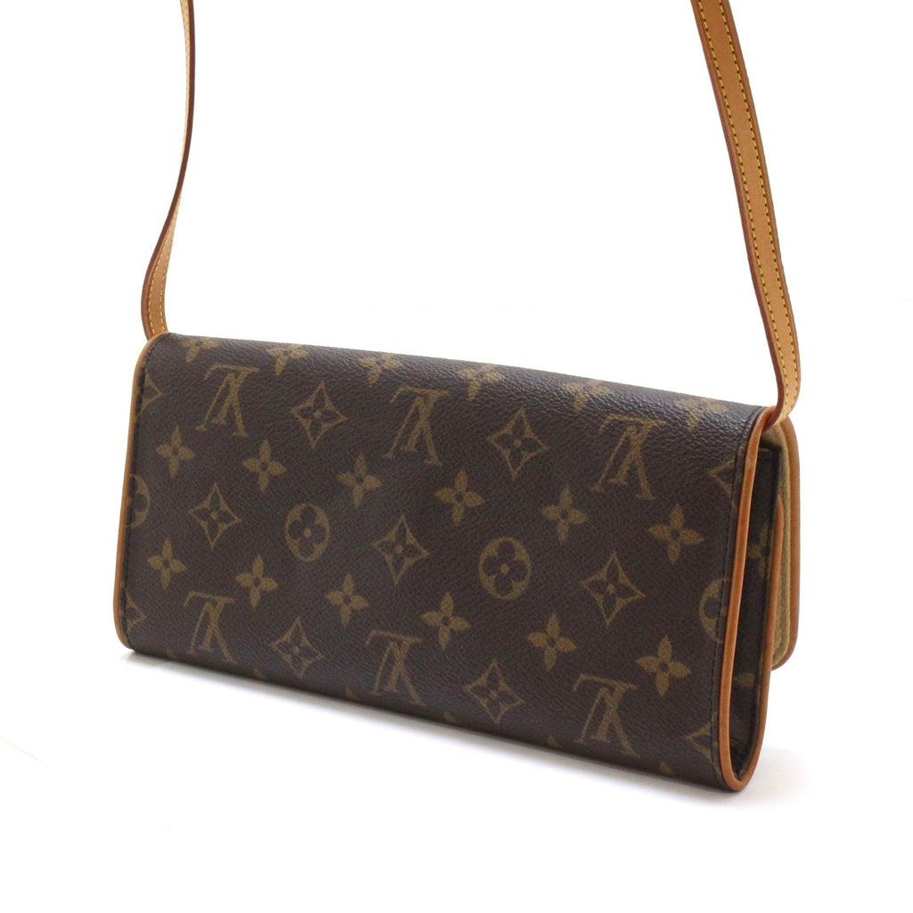 Louis Vuitton Pochette Twin GM Monogram Shoulder Bag Brown — view 3