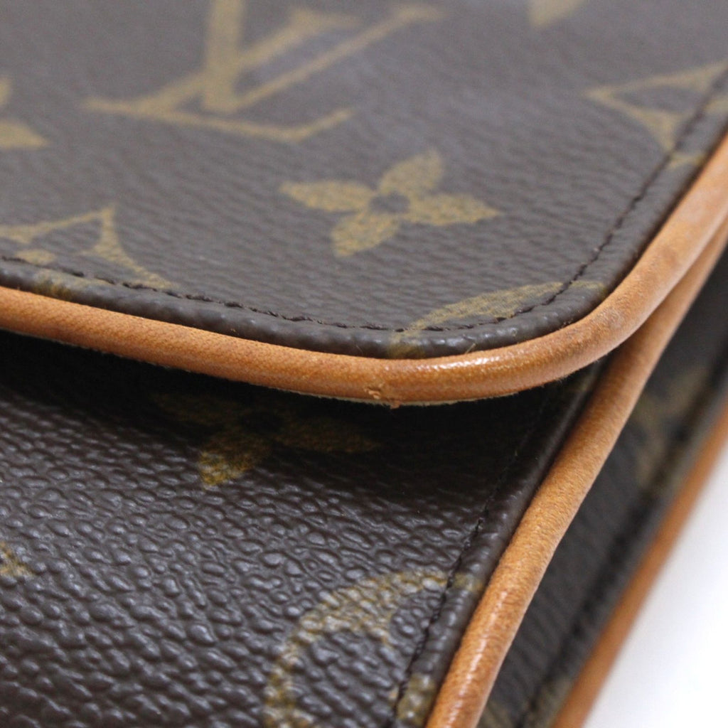 Louis Vuitton Pochette Twin GM Monogram Shoulder Bag Brown — view 7