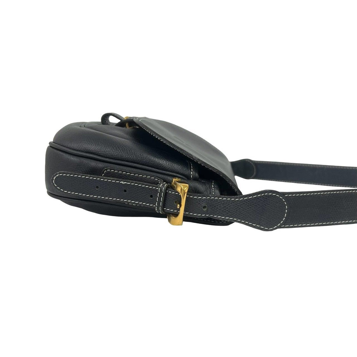 Loewe Vintage Anagram Logo Leather Shoulder Bag Pochette Dark Navy — view 6